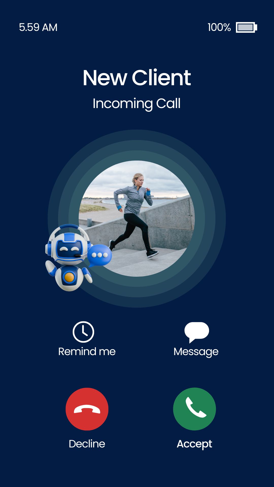 Example of AI Voice Receptionist on a phone